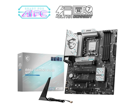 MSI B860 Gaming Plus WIFI: Intel LGA1851, DDR5 8600MHz, PCIe 5.0, Wi-Fi 7, Çift M.2, USB4, Thunderbolt 4 ATX Anakart