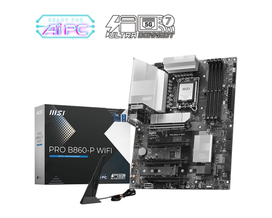 MSI Pro B860-P WiFi D5 Anakart: Intel LGA1851, DDR5 8600Mhz (OC), 3xM.2, USB4, DP, HDMI, 5Ghz LAN, WiFi 7, ATX