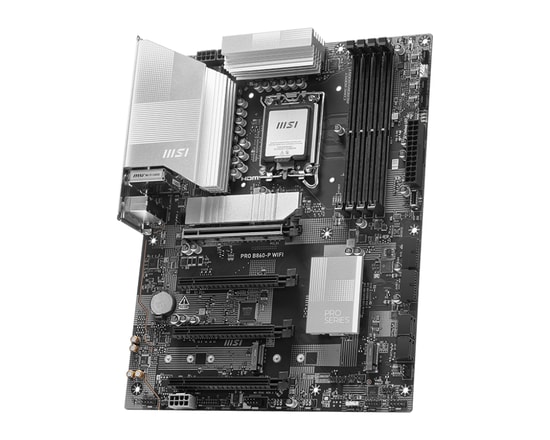MSI Pro B860-P WiFi D5 Anakart: Intel LGA1851, DDR5 8600Mhz (OC), 3xM.2, USB4, DP, HDMI, 5Ghz LAN, WiFi 7, ATX