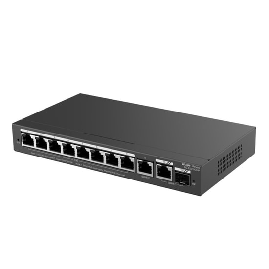 Ruijie Reyee RG-ES210GS-P 8 Port Gigabit Yönetilebilir PoE Switch - 2xRJ45, 1xSFP Uplink, 120W Kasa Tasarım