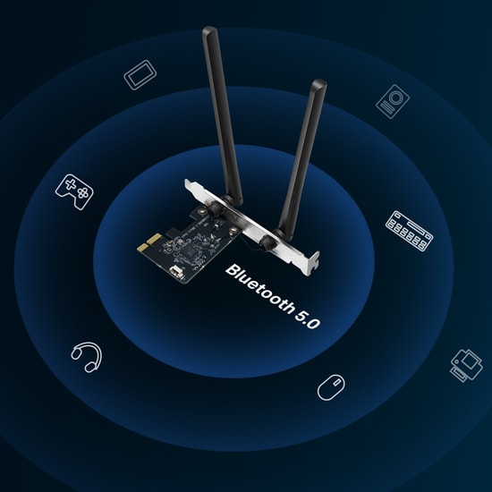 TP-LINK MA30E AC1200 Çift Bant Wi-Fi Bluetooth 5.0 PCIe Adaptör - Yüksek Performanslı Anten, MU-MIMO, WPA3 Güvenlik
