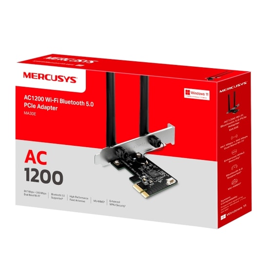 TP-LINK MA30E AC1200 Çift Bant Wi-Fi Bluetooth 5.0 PCIe Adaptör - Yüksek Performanslı Anten, MU-MIMO, WPA3 Güvenlik