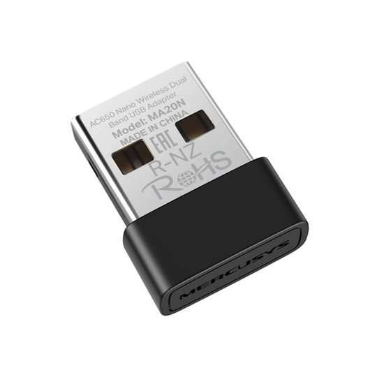 TP-LINK MERCUSYS MA20N AC650 Nano USB Wi-Fi Ağ Adaptörü - Çift Bant, 2.4/5 GHz, WPA3 Güvenlikli, Tak & Çalıştır
