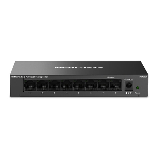 TP-Link MS108GS 8 Port Gigabit Metal Kasa Switch - Masaüstü, Tak Çalıştır, 10/100/1000 Mbps Ethernet, Pasif Soğutma