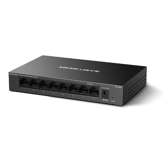 TP-Link MS108GS 8 Port Gigabit Metal Kasa Switch - Masaüstü, Tak Çalıştır, 10/100/1000 Mbps Ethernet, Pasif Soğutma
