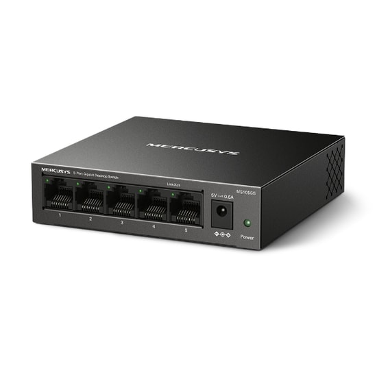 TP-Link Mercusys MS105GS 5port 10/100/1000 Masaüstü Auto MDI MDIX Gigabit Yönetilemez Metal Kasa Switch