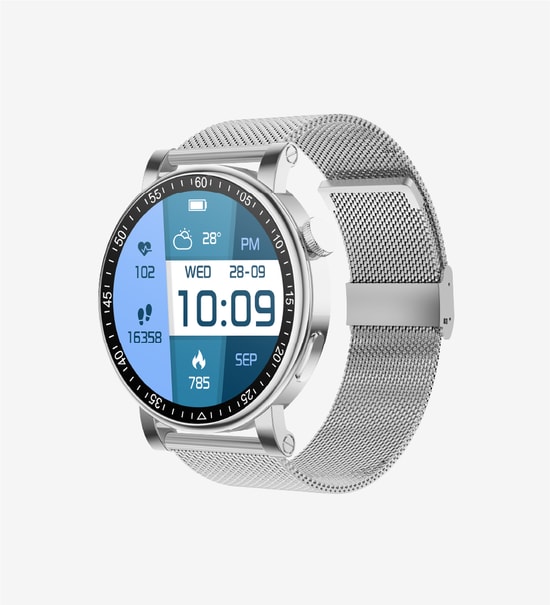 LinkTech S91 Gümüş Akıllı Saat (LPW-S91/SILVER) - 1.46" AMOLED Ekran, 6 Gün Pil, IP67 Suya Dayanıklı, Nabız Uyku Takibi