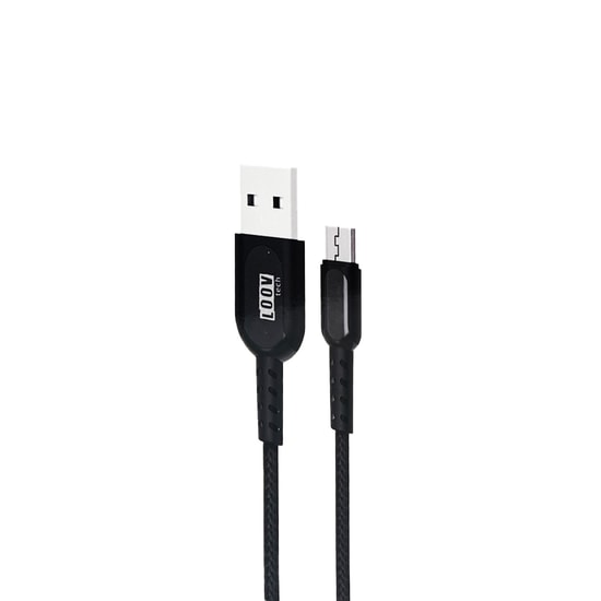 Loov Tech DK53 Siyah 100cm Micro USB Şarj ve Data Kablosu - Hızlı Veri Aktarımı, Dayanıklı, Güvenilir Bağlantı
