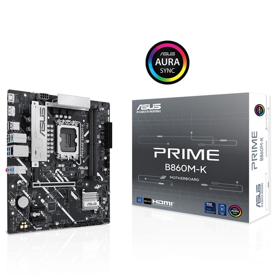 Asus Prime B860M-K D5 mATX Anakart: Intel LGA1851, DDR5 8800MHz (OC), Çift M.2, 2.5G LAN, HDMI, DP, USB 3.2, Micro ATX
