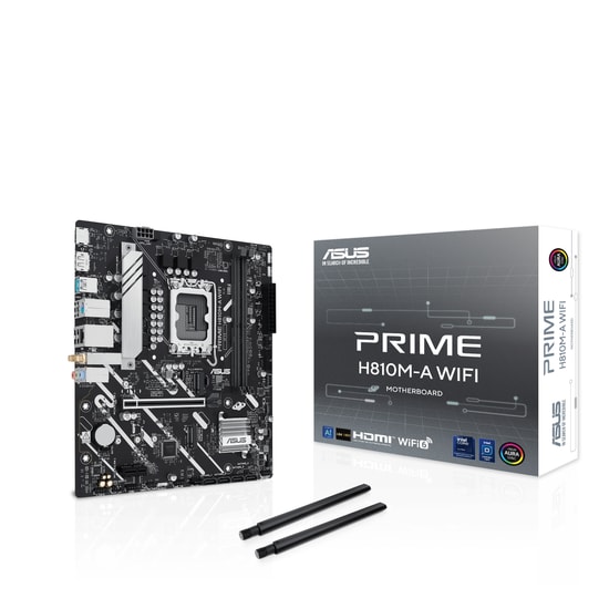 ASUS Prime H810M-A WiFi D5 Anakart: LGA1851, DDR5 6400MHz, CUDIMM, 2xM.2, WiFi 6, HDMI, DP, USB 3.2, ARGB Micro ATX