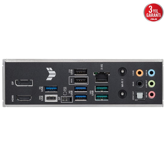 ASUS TUF Gaming B860-PLUS WIFI: Intel LGA1851 DDR5 8666MHz (OC), PCIe 5.0, 3xM.2, DP, HDMI, USB4, WiFi 7, ATX Anakart