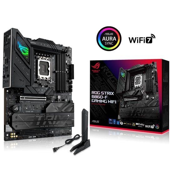 Asus ROG Strix B860-F Gaming WiFi 7 Anakart: LGA1851, DDR5 9066MHz, 4xM.2, HDMI, DP, 2.5G LAN, USB4, AURA RGB ATX