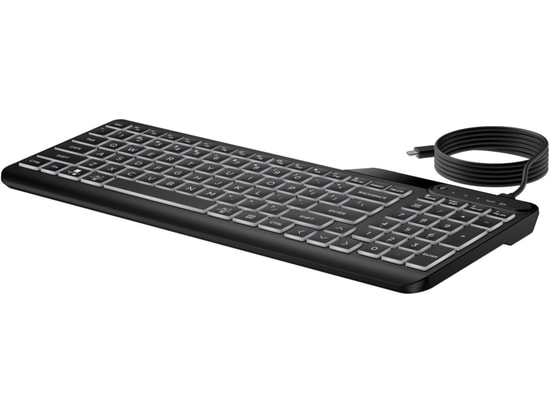 HP 405 Türkçe Q Düzen USB Kablolu Klavye (7N7C1AA) - Beyaz LED Aydınlatmalı, Sessiz Tuşlar, Suya Dayanıklı