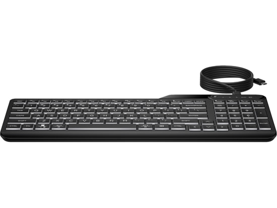 HP 405 Türkçe Q Düzen USB Kablolu Klavye (7N7C1AA) - Beyaz LED Aydınlatmalı, Sessiz Tuşlar, Suya Dayanıklı
