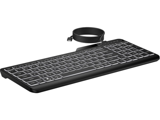 HP 405 Türkçe Q Düzen USB Kablolu Klavye (7N7C1AA) - Beyaz LED Aydınlatmalı, Sessiz Tuşlar, Suya Dayanıklı