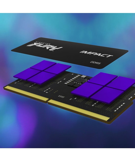 Kingston Fury Impact 16GB 5600MHz DDR5 SODIMM RAM (KF556S40IB-16TR) - CL40, PNP, 1.1V Notebook Bellek, Intel XMP 3.0