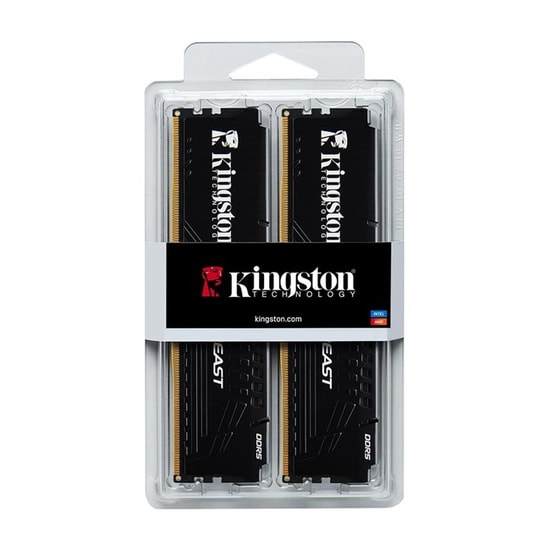 Kingston Fury Beast 64GB (2x32GB) 6000MHz DDR5 CL30 EXPO Ram (KF560C30BBEK2-64TR) - Siyah Alüminyum Soğutuculu Bellek