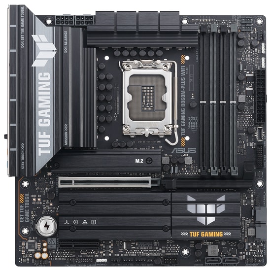 Asus TUF Gaming B860M-PLUS WIFI Anakart: LGA1851, DDR5 8800MHz (OC), ARGB, 3xM.2, Wi-Fi 7, USB4, 2.5G LAN, mATX