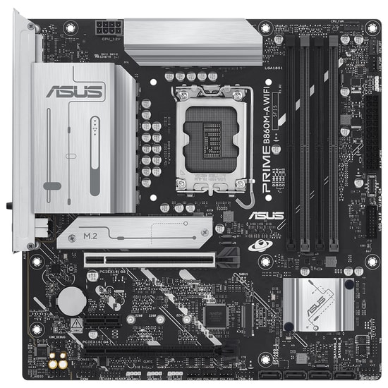 Asus Prime B860M-A Wi-Fi: Intel LGA1851, DDR5 8666MHz, Çift M.2, HDMI, 2xDP, 2xM.2, USB4, Wi-Fi 6E, ARGB mATX Anakart