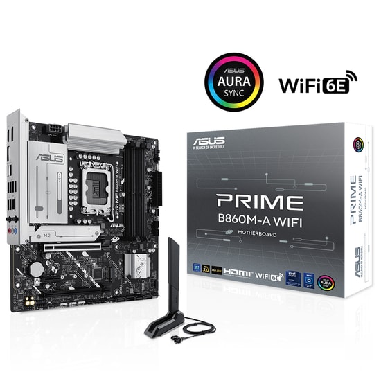 Asus Prime B860M-A Wi-Fi: Intel LGA1851, DDR5 8666MHz, Çift M.2, HDMI, 2xDP, 2xM.2, USB4, Wi-Fi 6E, ARGB mATX Anakart