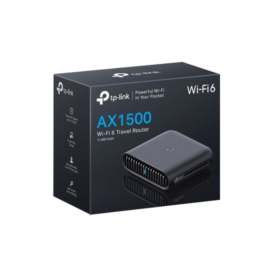 TP-Link TL-WR1502X AX1500 Taşınabilir Wi-Fi 6 Router: 1201+300Mbps, Çift Bant, VPN, USB, 2 Gigabit Port, Type-C Güç