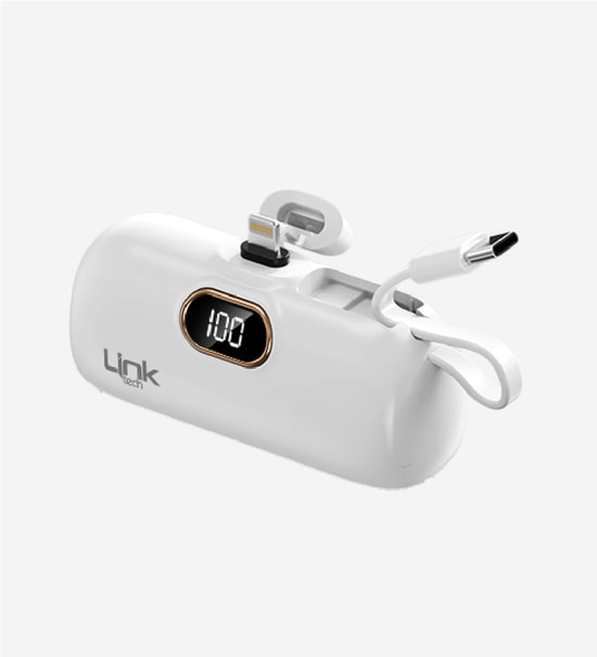 Linktech EP54 Strong Eco Friendly Lightning 4800Mah Lityum-Polimer Beyaz Mini Powerbank