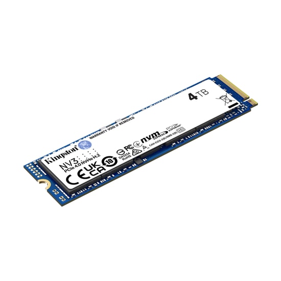 Kingston NV3 4TB NVMe M.2 2280 SSD (SNV3S/4000G) - 6000/5000MB/s Okuma/Yazma, PCIe Gen4x4, 3D NAND, Yüksek Performans