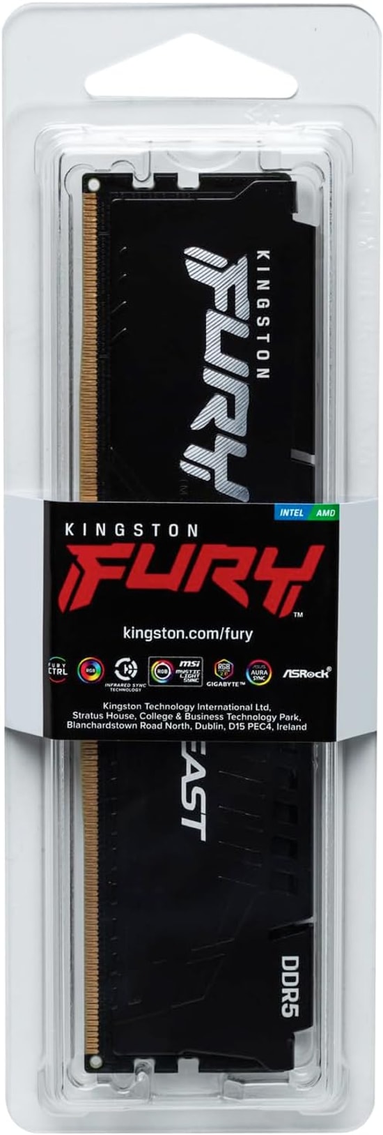 Kingston Beast 32GB 6000MHz DDR5 CL36 EXPO KF560C36BBE-32TR Siyah PC RAM - Yüksek Performanslı Bellek