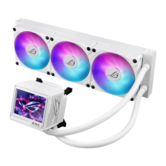 Asus Rog Ryujin III 360 ARGB Extreme Beyaz Sıvı Soğutucu - Asetek Emma Gen8 V2, 3.5 LCD, 3x120mm Manyetik Fan