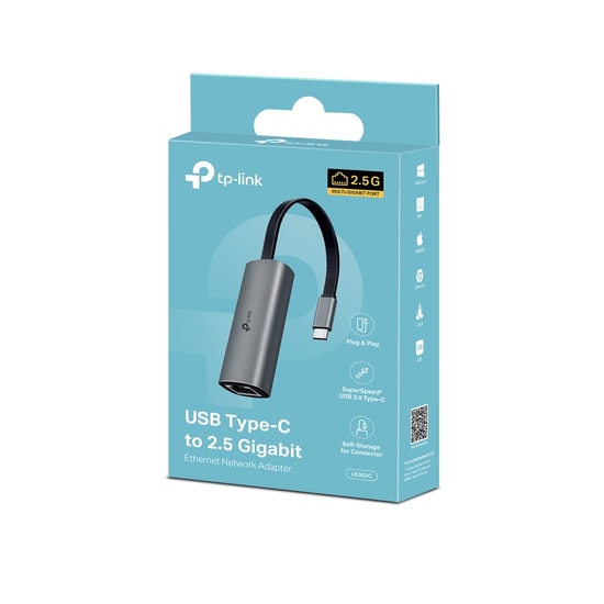 TP-Link UE302C USB Type-C 2.5 Gigabit Ethernet Adaptörü - Tak Çalıştır, 4K/8K Yayın, 2.5Gbps Hız, Alüminyum Gövde
