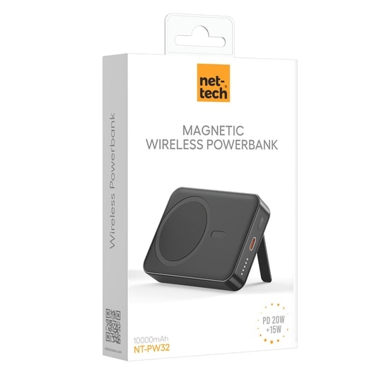Nettech NT-PW32 Mavi 10000mAh MagSafe Powerbank (NT-104923) - 15W+20W PD Hızlı Şarj, Kablosuz Şarj, Type-C Output