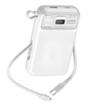 Nettech NT-PW34 10000mAh Powerbank Beyaz (NT-104927) - 20W+15W PD Hızlı Şarj, 4 Çıkış, Dijital Gösterge, Type-C Kablolu