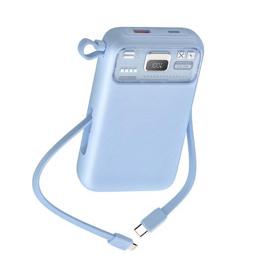 Nettech NT-PW35 20000mAh Mavi Powerbank (NT-104930) - 20W/22.5W/15W PD Hızlı Şarj, Lityum Polimer, Dijital Gösterge
