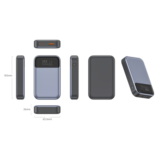 Nettech NT-PW36 PD 30W + 33W 15W 10000Mah Taşınabilir Powerbank (Gri)
