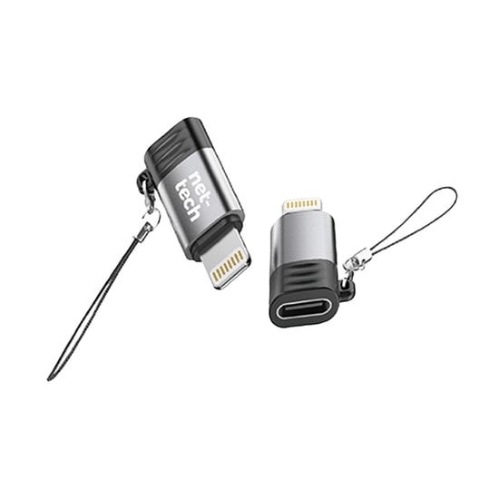 Nettech NT-OT09 Siyah Type-C Lightning Dönüştürücü - Hızlı Şarj ve Data Aktarımı, Alüminyum Alaşımlı, 24 Ay Garantili