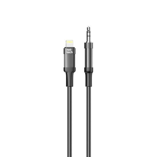Nettech NT-AC06 Siyah Jack to Lightning Aux Kablo (NT-108327) - 100cm Plastik Kablo, Esnek Tasarım, Yüksek Ses İletimi