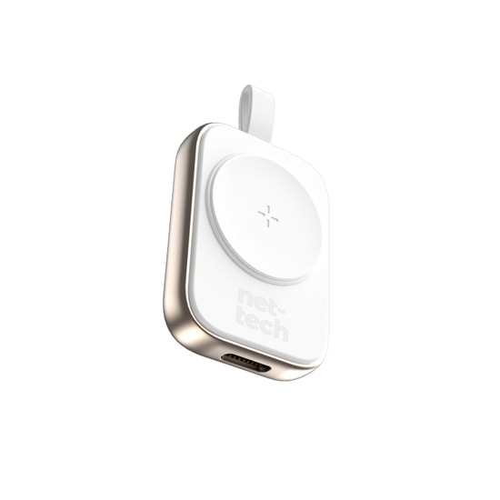 Nettech NT-WCH07 Watch Saat Kablosuz Şarj Aleti (Beyaz) - Taşınabilir Tasarım, USB Type-C Giriş, Wireless Şarj