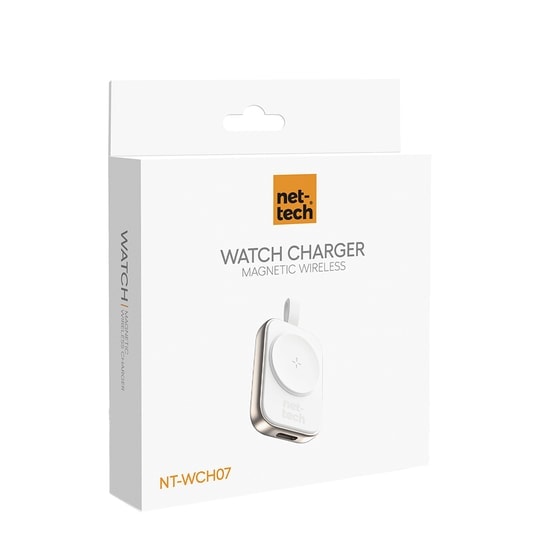 Nettech NT-WCH07 Watch Saat Kablosuz Şarj Aleti (Beyaz) - Taşınabilir Tasarım, USB Type-C Giriş, Wireless Şarj