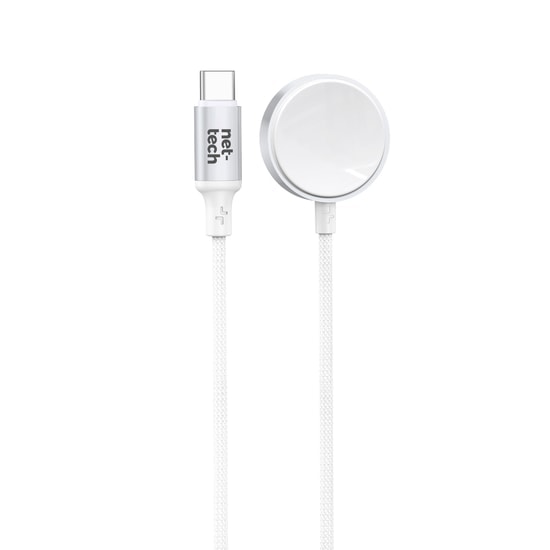 Nettech NT-DC26 Watch Kablosuz Akıllı Saat Şarj Aleti (NT-108285) - Beyaz, Hızlı Şarj Desteği, Taşınabilir Harici Kablo