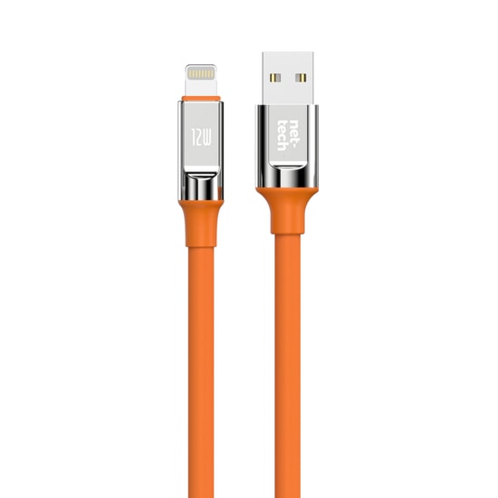 Nettech NT-DC28 12W Plastik 100Cm Lightning Şarj ve Data Kablosu (Turuncu)
