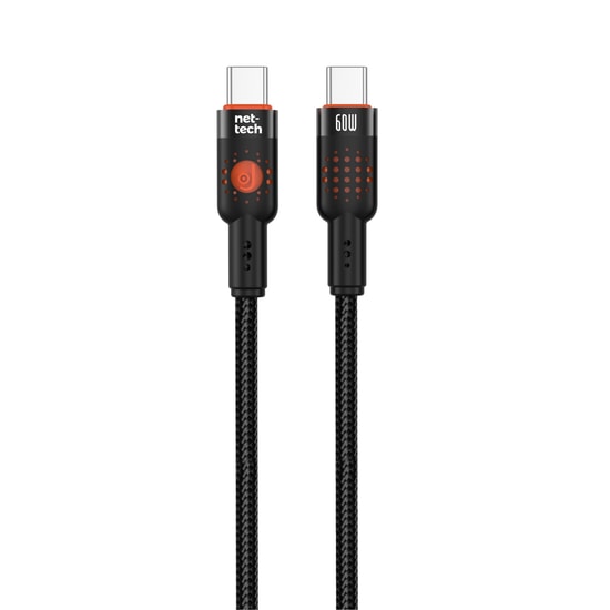 Nettech NT-DC32 60W Plastik 100Cm Type-C to Type-C Şarj ve Data Kablosu (Siyah)