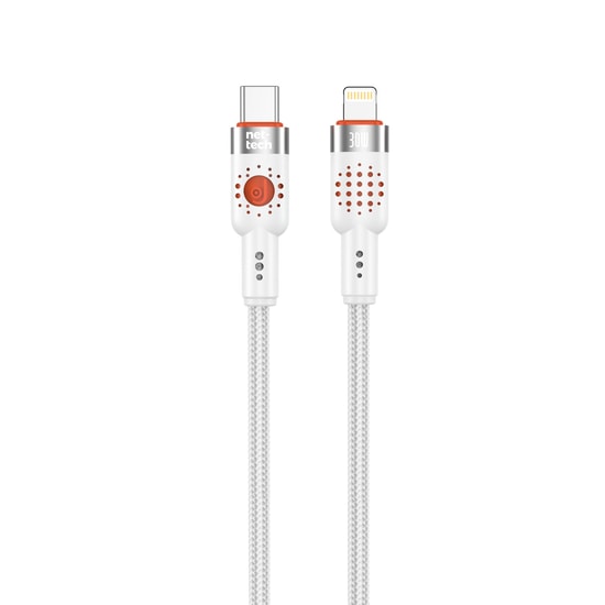 Nettech NT-DC33 30W Plastik 100Cm Type-C to Lightning Şarj ve Data Kablosu (Beyaz)