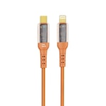 Nettech NT-DC35 30W 100Cm Type-C to Lightning Şarj ve Data Kablosu (NT-108304) - Turuncu, 1 Metre, Örgülü, Hızlı Şarj