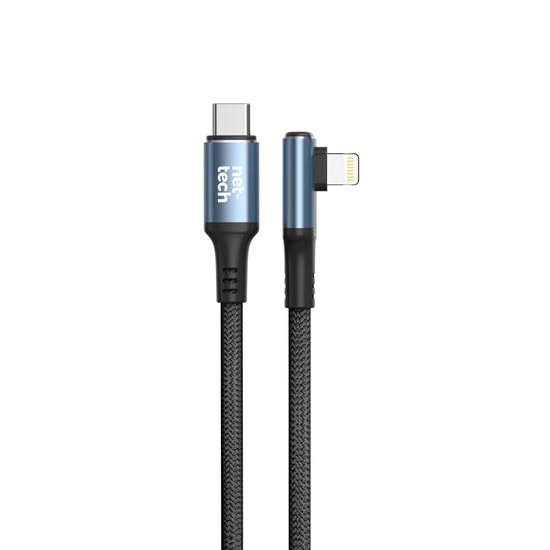 Nettech NT-DC37 30W 100Cm Type-C to Lightning Şarj ve Data Kablosu (NT-108306) - Siyah, Hızlı Şarj Desteği, Örgü Tasarım