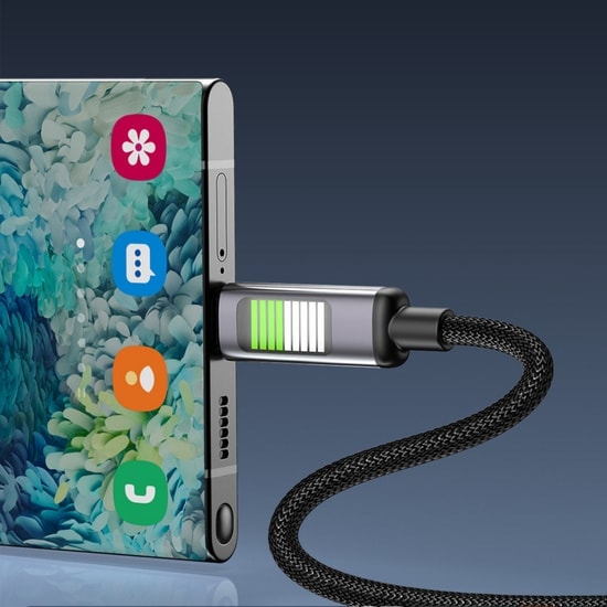 Nettech NT-DC41 30W Örgülü 100cm Type-C to Lightning Şarj Data Kablosu (NT-108310) - Siyah, Hızlı Şarj Desteği, 1 Metre