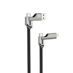 Nettech NT-DC43 Plastik 100Cm Type-C to Type-C + Lightning Şarj ve Data Kablosu (Siyah)
