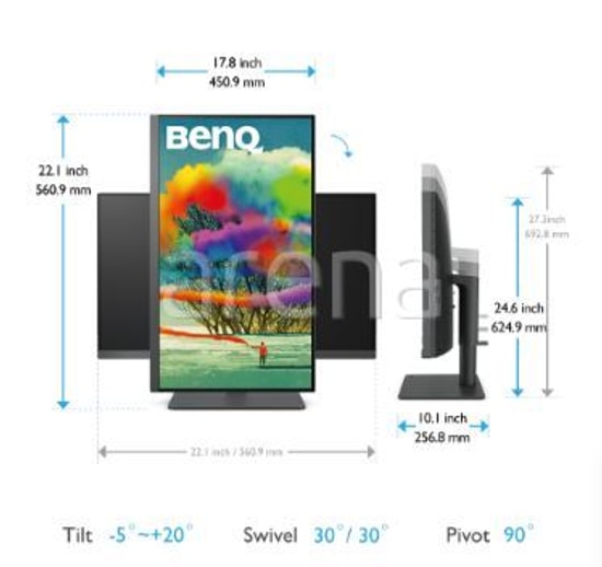 BenQ PD2705U 27" 4K UHD IPS Tasarım Monitörü - 3840x2160, 5ms, 60Hz, HDR10, sRGB, Rec.709, USB-C, PIP/PBP, Hoparlör