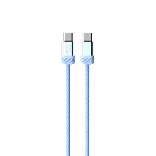 Nettech NT-DC47 60W Plastik 100Cm Type-C to Type-C Şarj ve Data Kablosu (Mavi)
