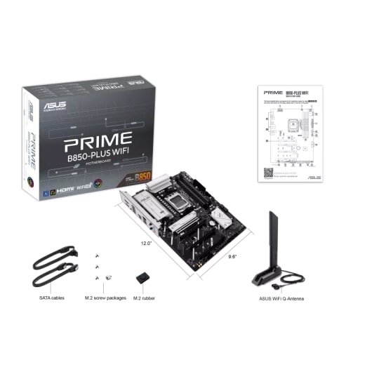 Asus PRIME B850-PLUS WIFI AM5 DDR5 ATX Anakart - DDR5 8000MHz(OC), 3xM.2, PCIe 5.0, Wi-Fi 6, BT 5.3, 2.5G LAN, AI Ready