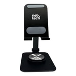 Nettech NT-010 Siyah Metal Telefon Standı (NT-110290) - Alüminyum, Masaüstü, Ayarlanabilir Açılı